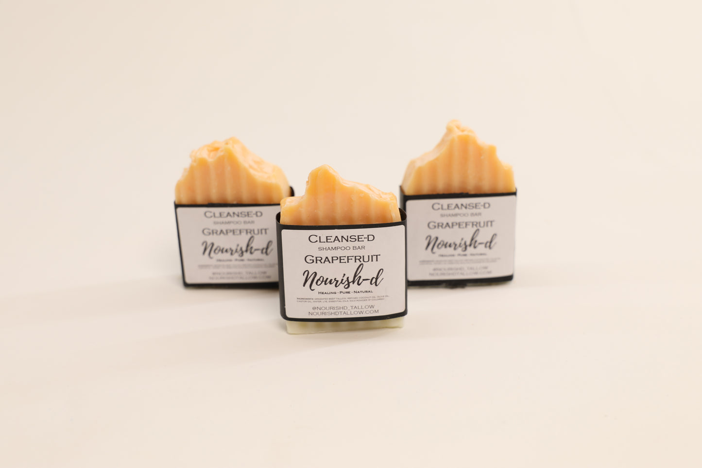 Nourish-d "CLEANSE-D" – Nourishing Tallow Shampoo Bar for Healthy Hair - Grapefruit