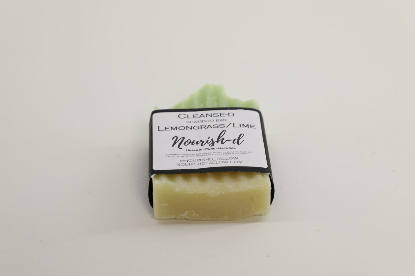 Nourish-d "CLEANSE-D" – Nourishing Tallow Shampoo Bar for Healthy Hair - Lemongrass/ Lime