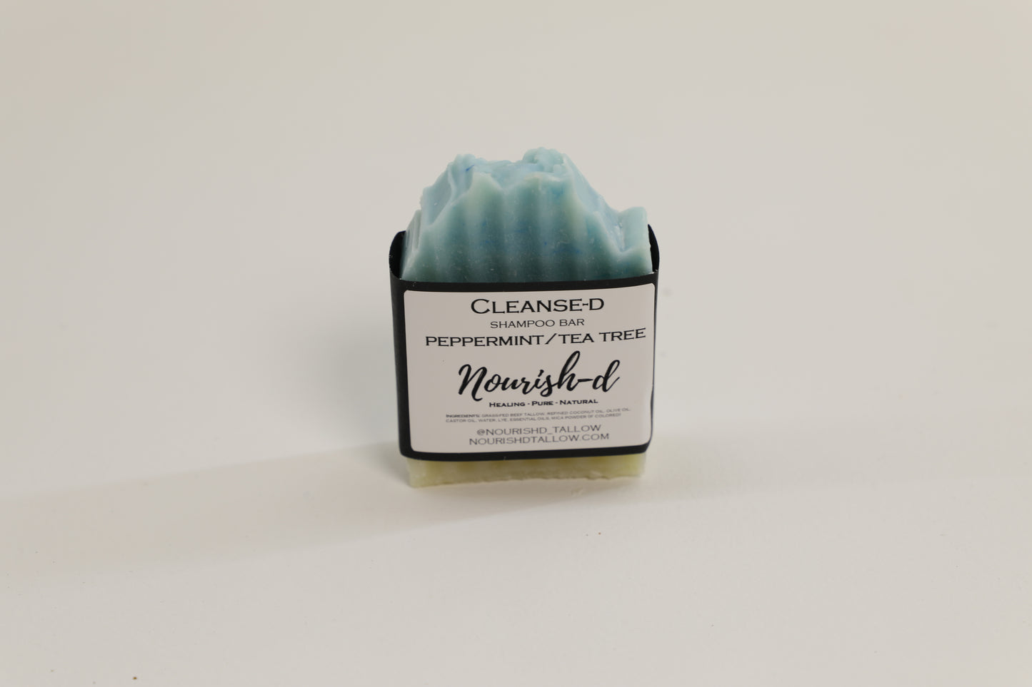 Nourish-d "CLEANSE-D" – Nourishing Tallow Shampoo Bar for Healthy Hair - Peppermint / Tea Tree