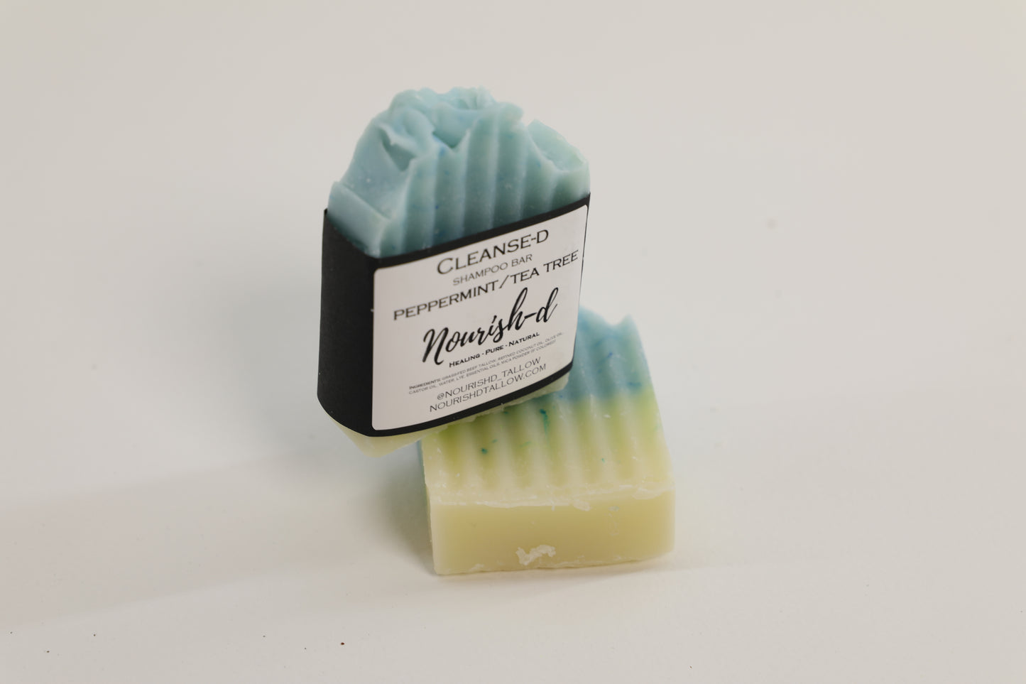 Nourish-d "CLEANSE-D" – Nourishing Tallow Shampoo Bar for Healthy Hair - Peppermint / Tea Tree