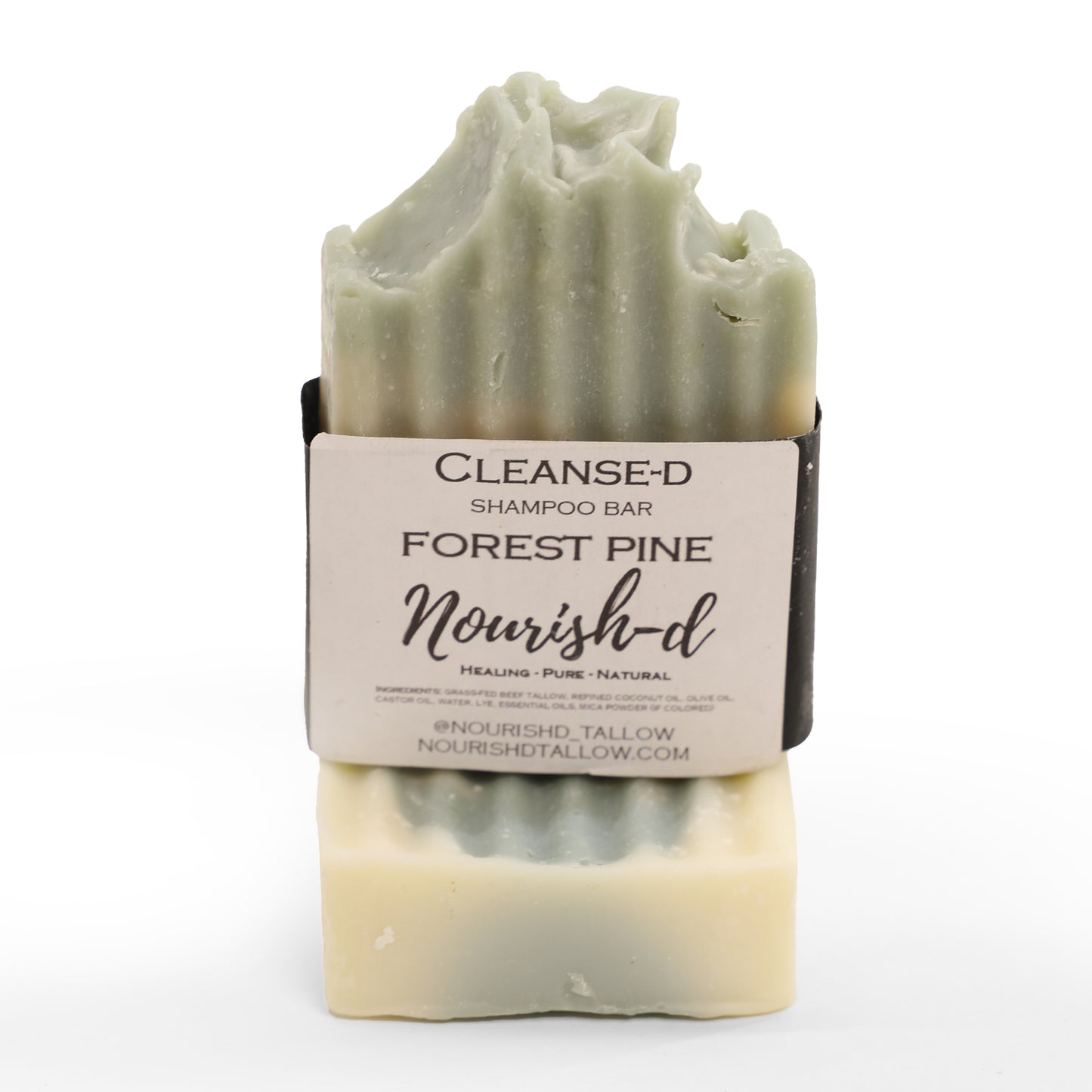Nourish-d "CLEANSE-D" – Nourishing Tallow Shampoo Bar for Healthy Hair - Forest Pine