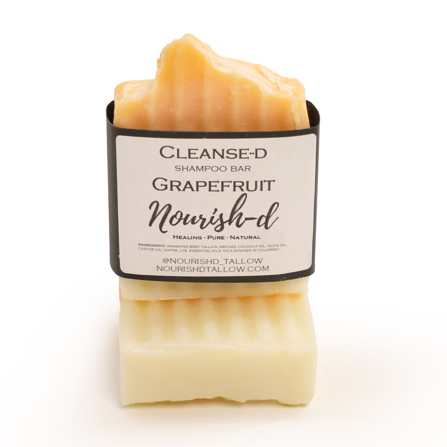 Nourish-d "CLEANSE-D" – Nourishing Tallow Shampoo Bar for Healthy Hair - Grapefruit