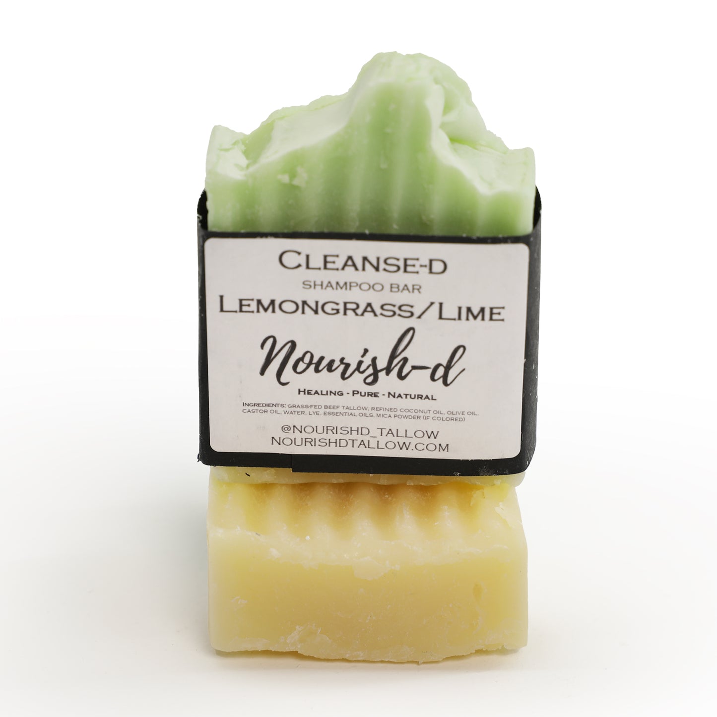 Nourish-d "CLEANSE-D" – Nourishing Tallow Shampoo Bar for Healthy Hair - Lemongrass/ Lime