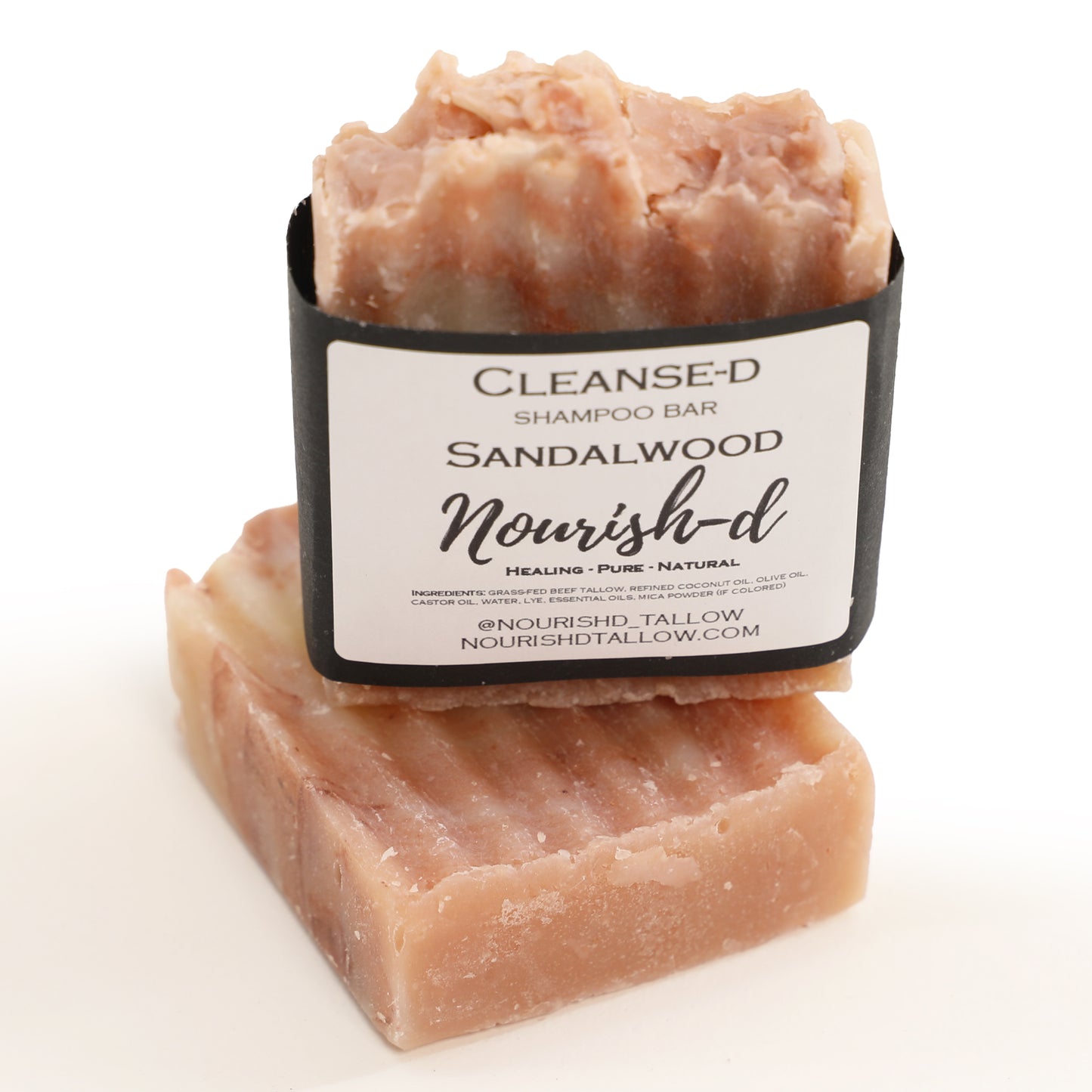 Nourish-d "CLEANSE-D" – Nourishing Tallow Shampoo Bar for Healthy Hair - Sandalwood