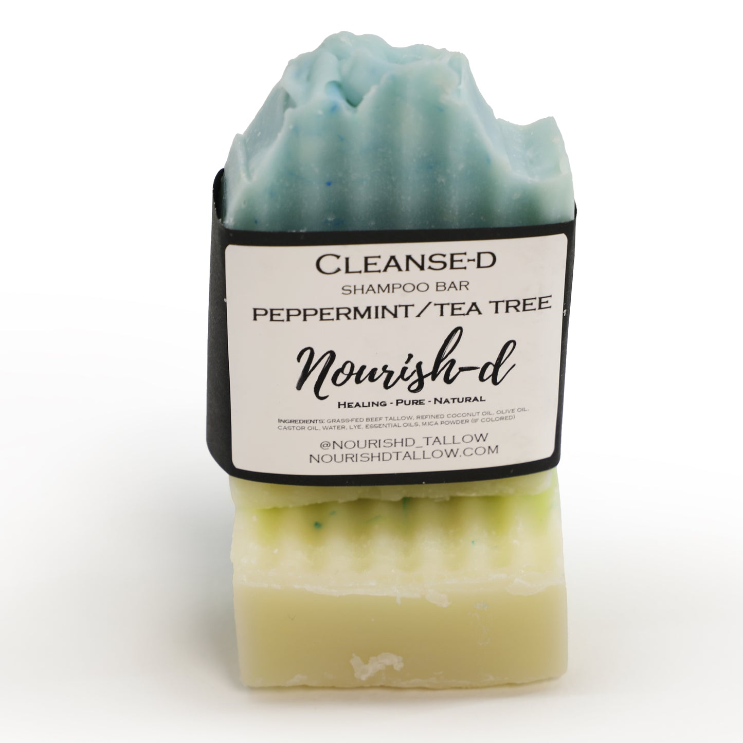 Nourish-d "CLEANSE-D" – Nourishing Tallow Shampoo Bar for Healthy Hair - Peppermint / Tea Tree