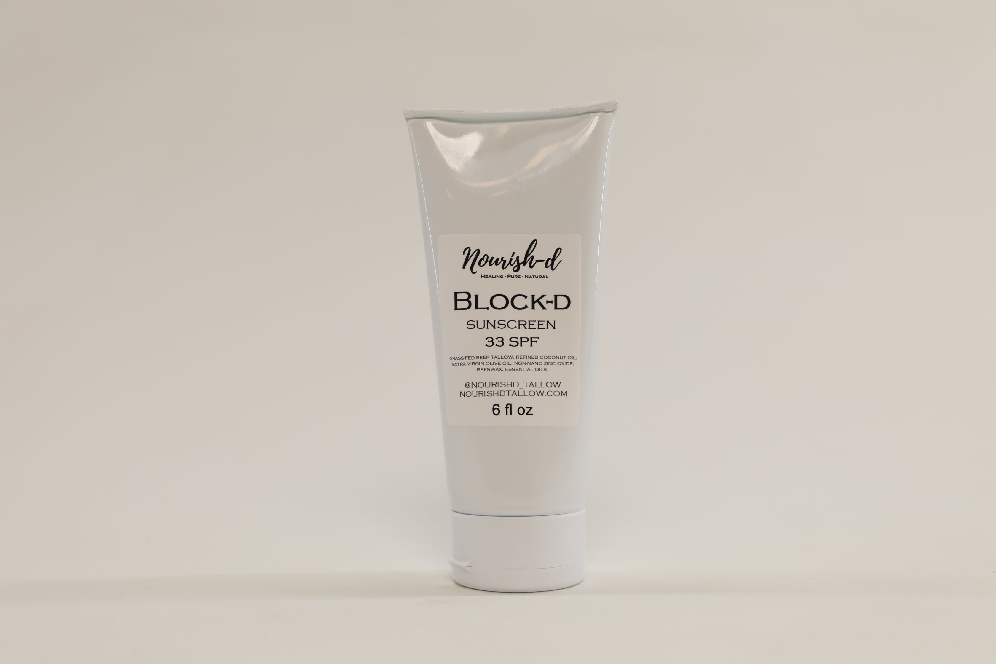 Nourish-d Tallow "BLOCK-D" – SPF 33 Mineral Sunscreen for Daily UV Protection