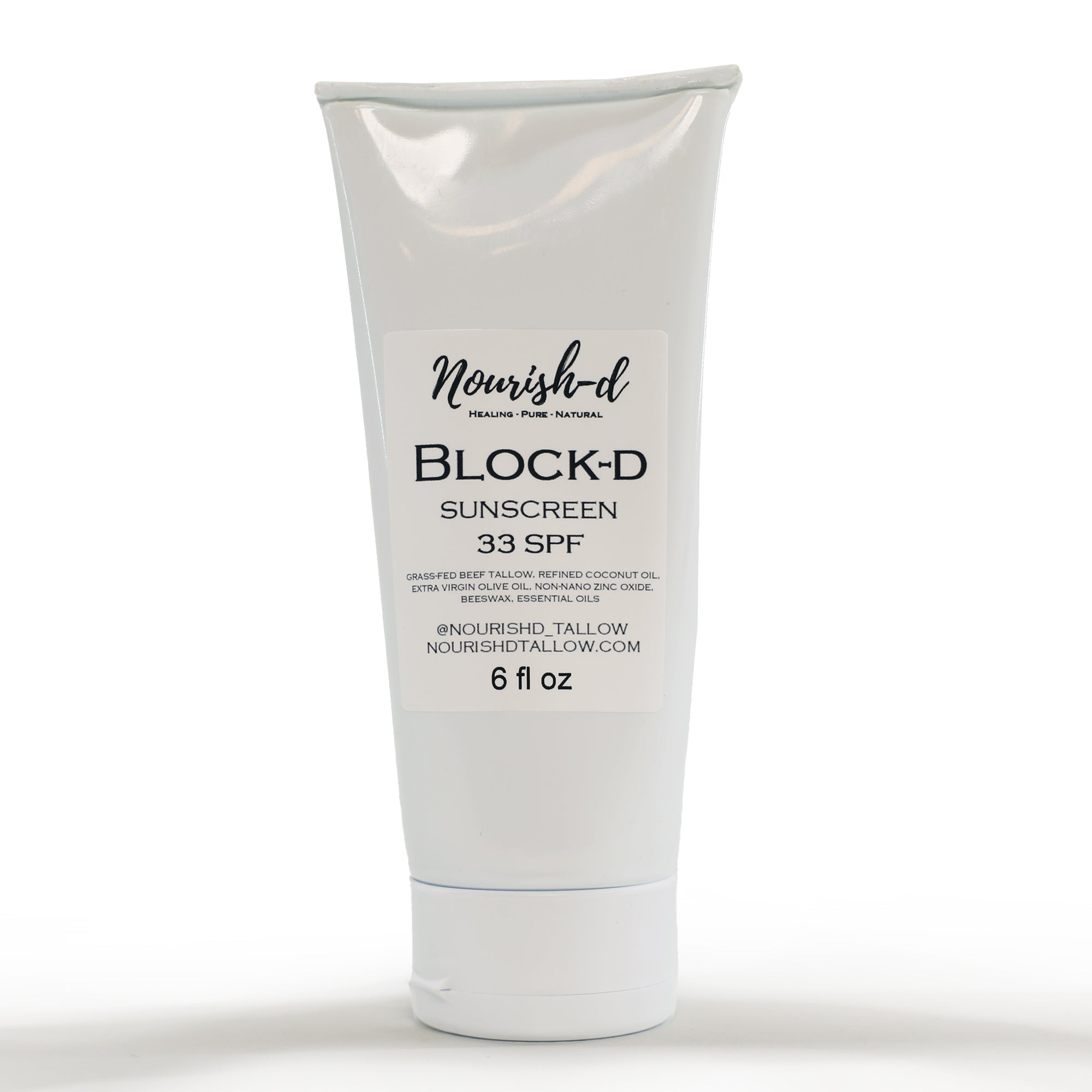 Nourish-d Tallow "BLOCK-D" – SPF 33 Mineral Sunscreen for Daily UV Protection