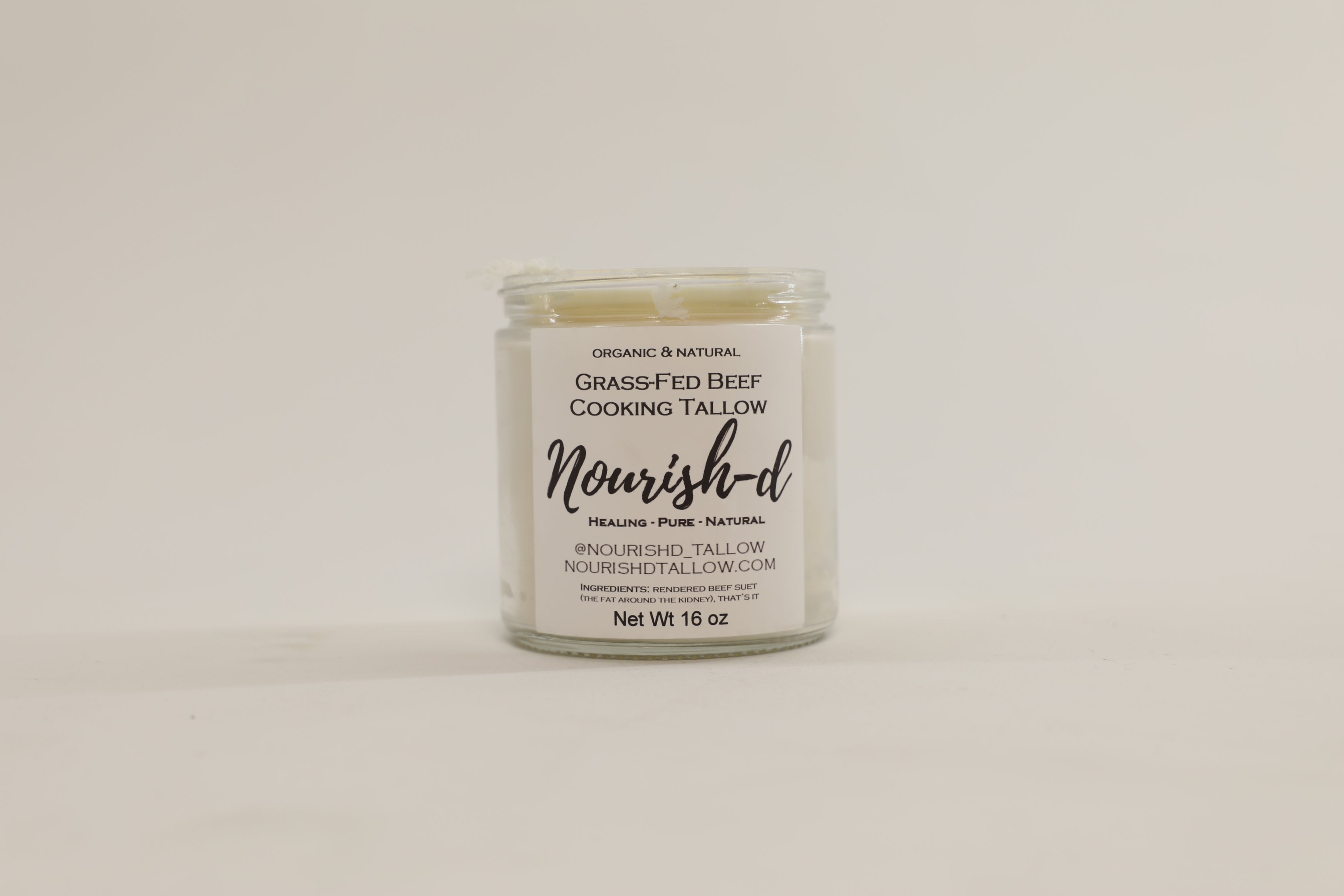 Nourish-d Tallow "COOKING TALLOW" – 100% Grass-Fed Beef Tallow for High-Heat Cooking