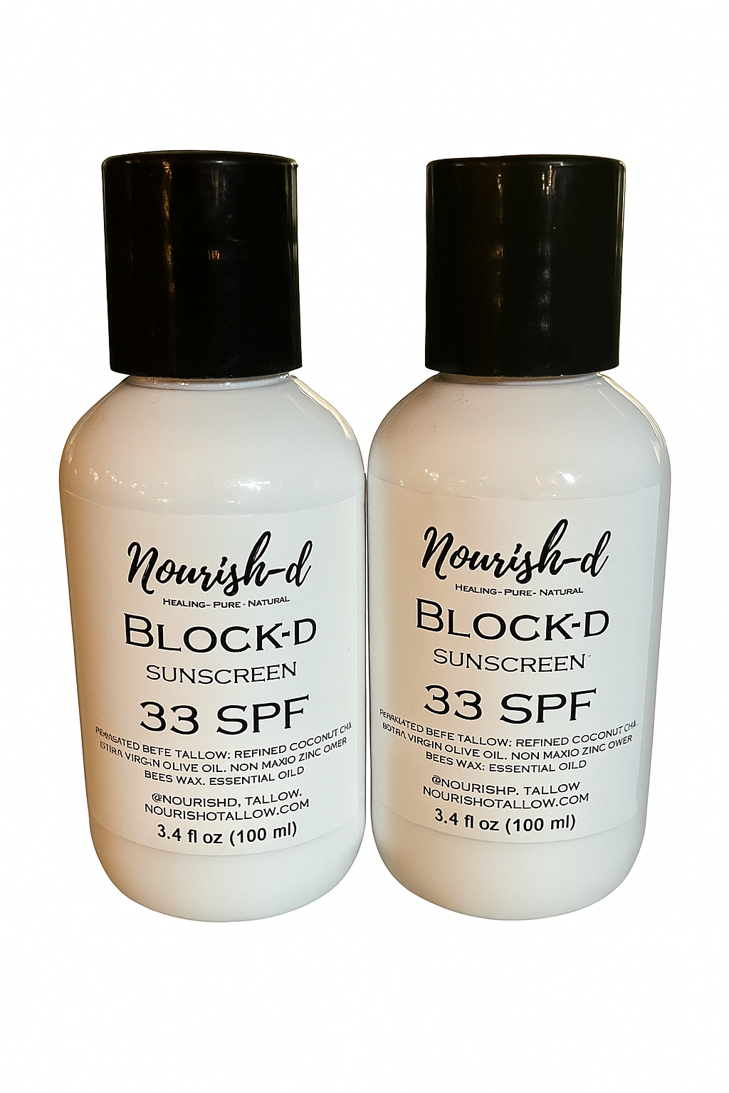 Nourish-d Tallow "BLOCK-D" – SPF 33 Mineral Sunscreen for Daily UV Protection