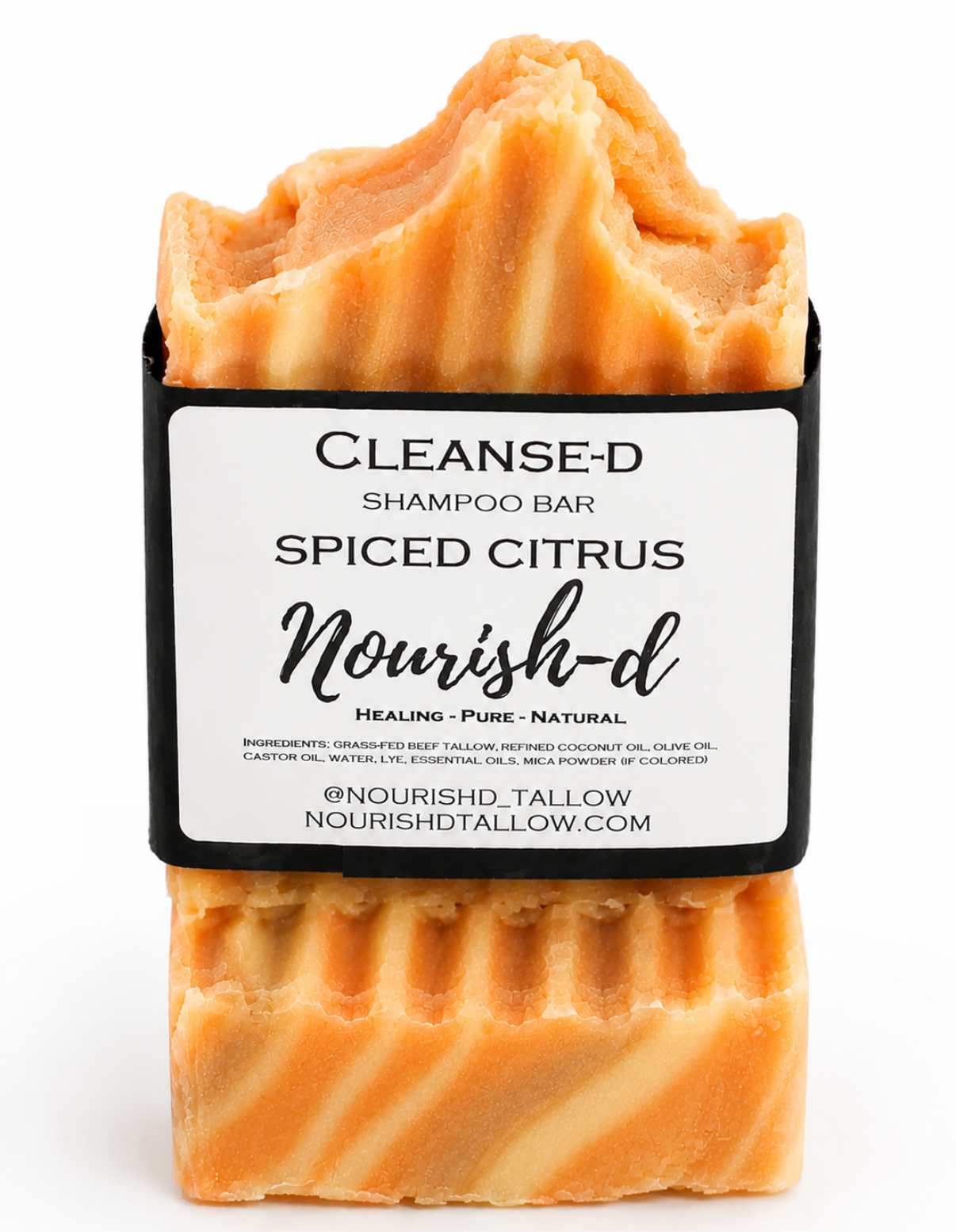 Nourish-d Tallow "CLEANSE-D" – Nourishing Tallow Shampoo Bar for Healthy Hair - Spiced Citrus